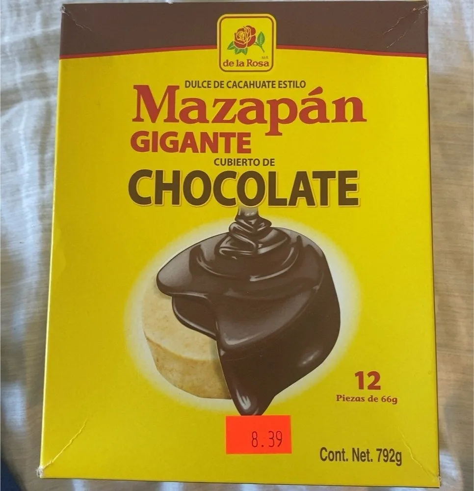 Box mazapan covered chocolate of pieces authentic