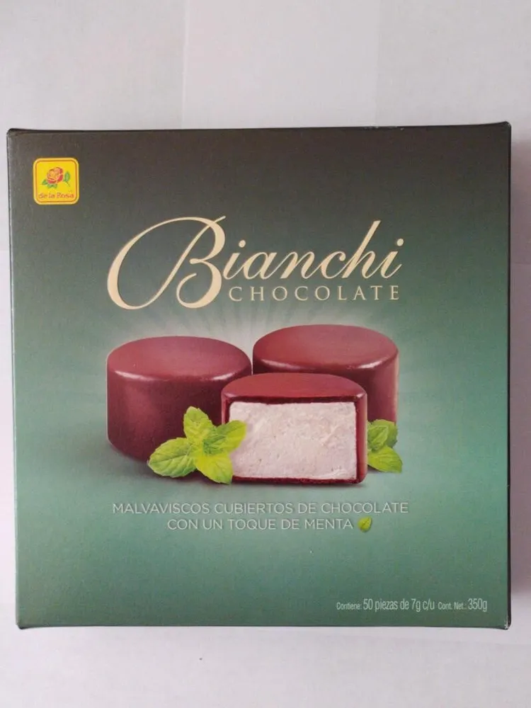 Malvaviscos cubiertos de chocolate con un toque de menta