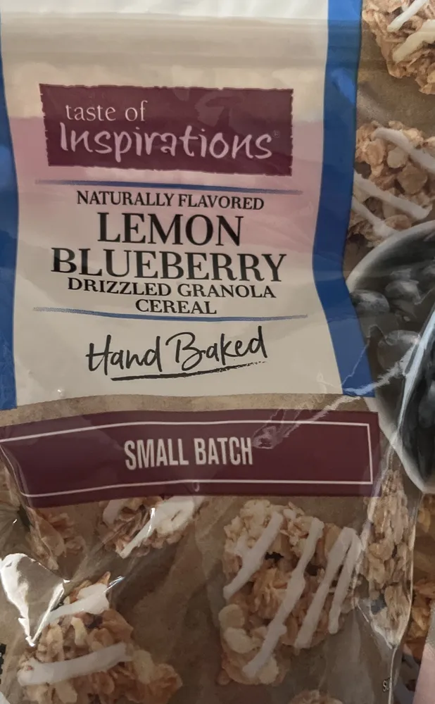Lemon blueberry drizzled granola cereal