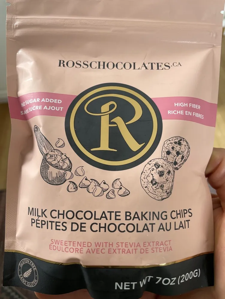 Milk Chocolate Baking Chips Sweetened With Stevia