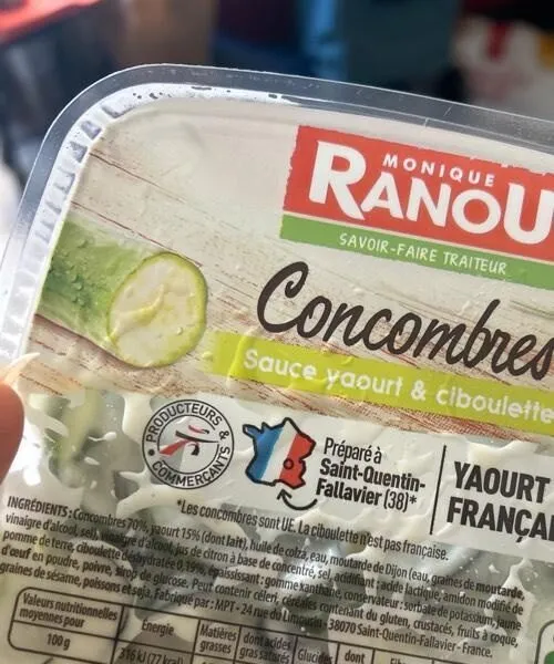 Concombres sauce yaourt et ciboulette