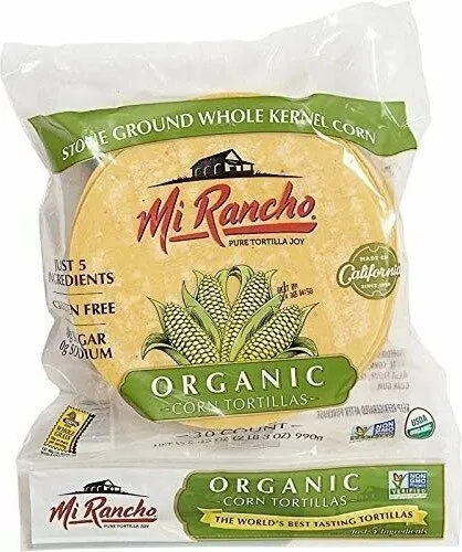 Organic yellow corn tortilla