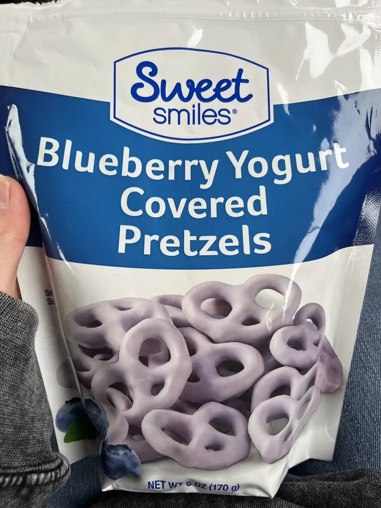 ^Blueberry Yogurt Covered Pretzels