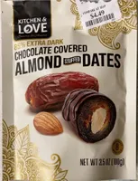 85% Cocoa Extra Dark Chocolate Covered Almond Stuffed Dates