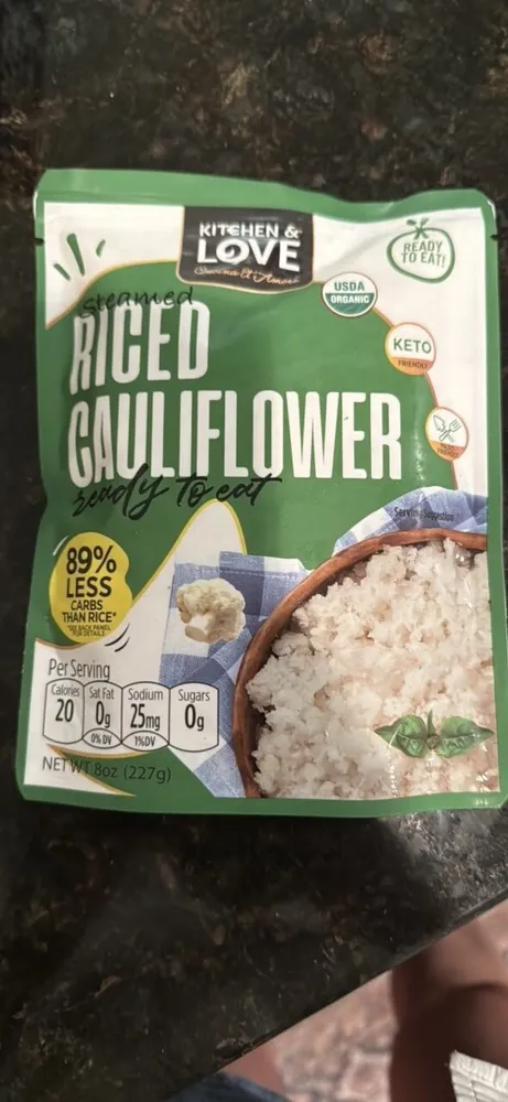 Steamed Riced Cauliflower