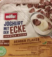 Joghurt mit der Ecke Schoko Flakes