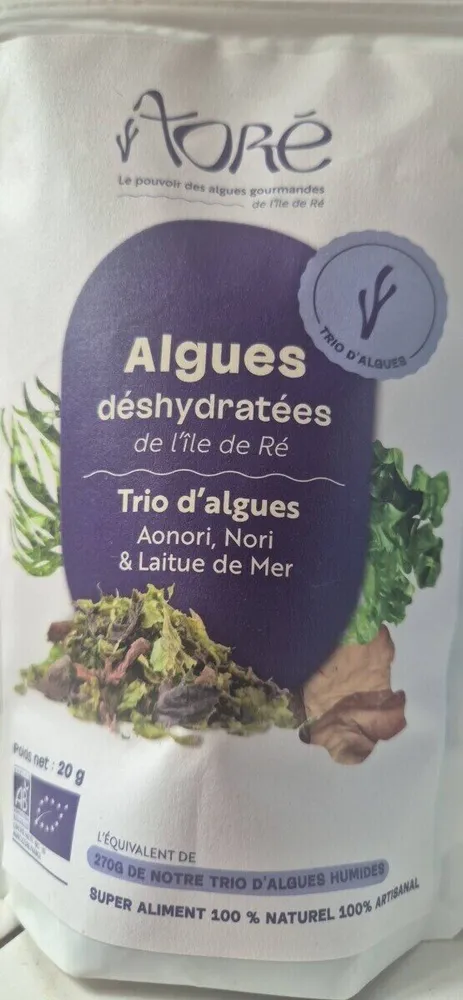Algues déshydratées de l'Ile de Ré Trio d'algues Aonori, Nori & Laitue de Mer
