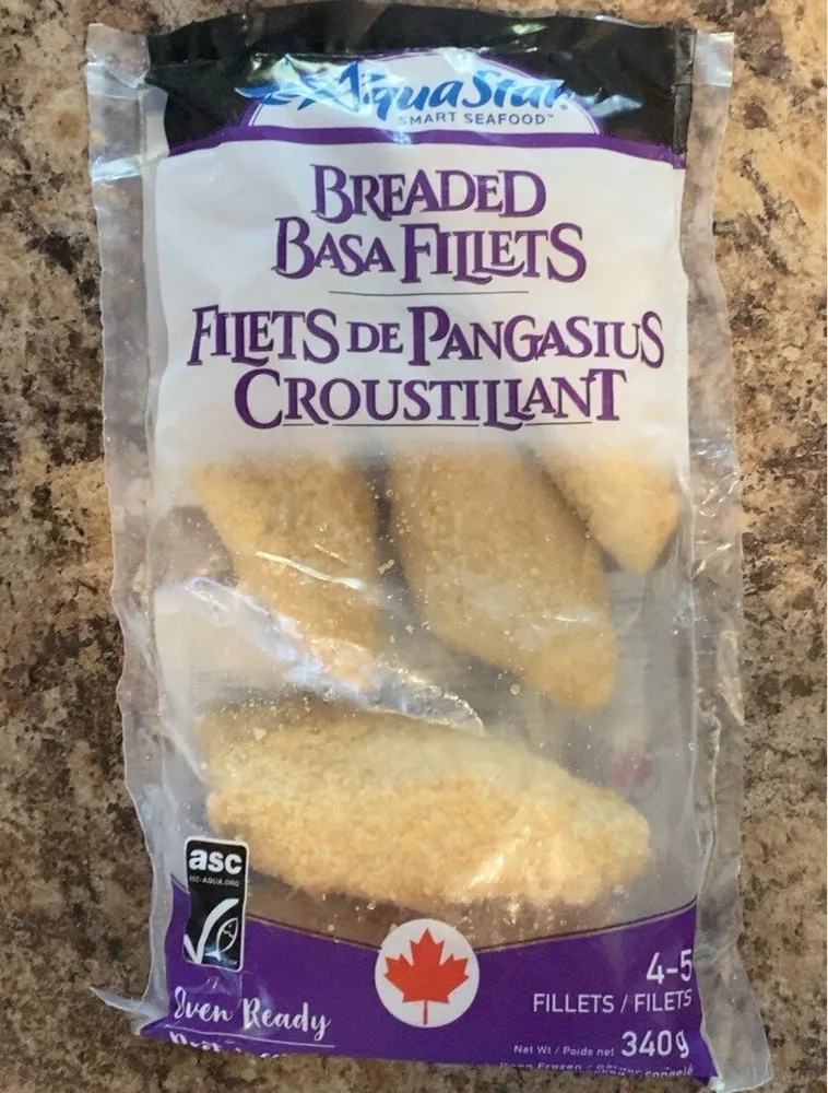Breaded basa fillets