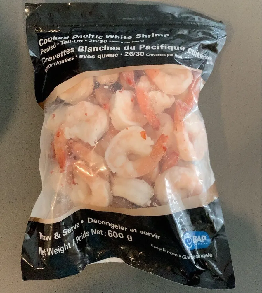Crevettes blanches du Pacifique cuites