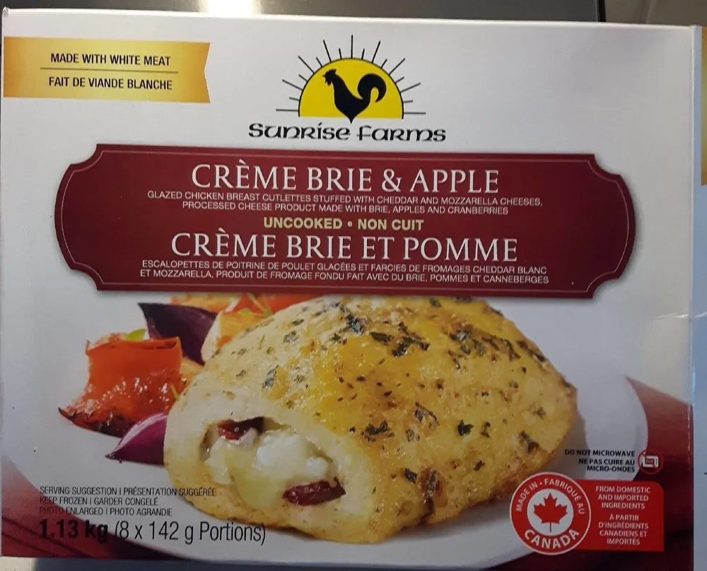 Escalopettes de poitrines de poulet glacées et farcies
