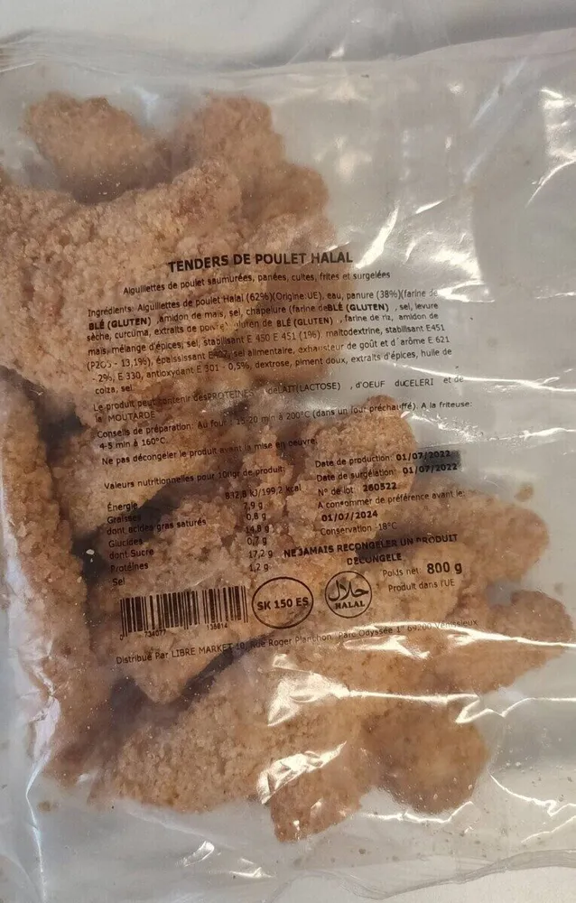 tenders de poulet halal