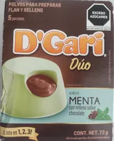 Dúo Polvo para preparar flan y relleno sabor menta chocolate