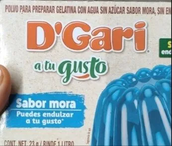Gelatina sin azúcar sabor mora