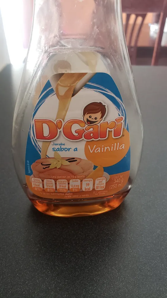 jarabe sabor vainilla