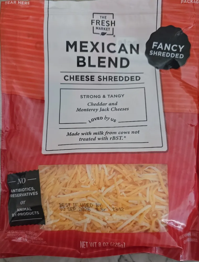 Mexican Blend, fancy shredded cheese