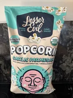 Garlic Parmesan Popcorn with Organic Coconut Oil + Himalayan Salt