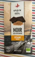 Noir 62% de cacao sesame torréfié