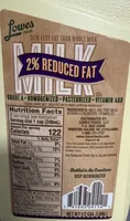 2% Reduced Fat Milk