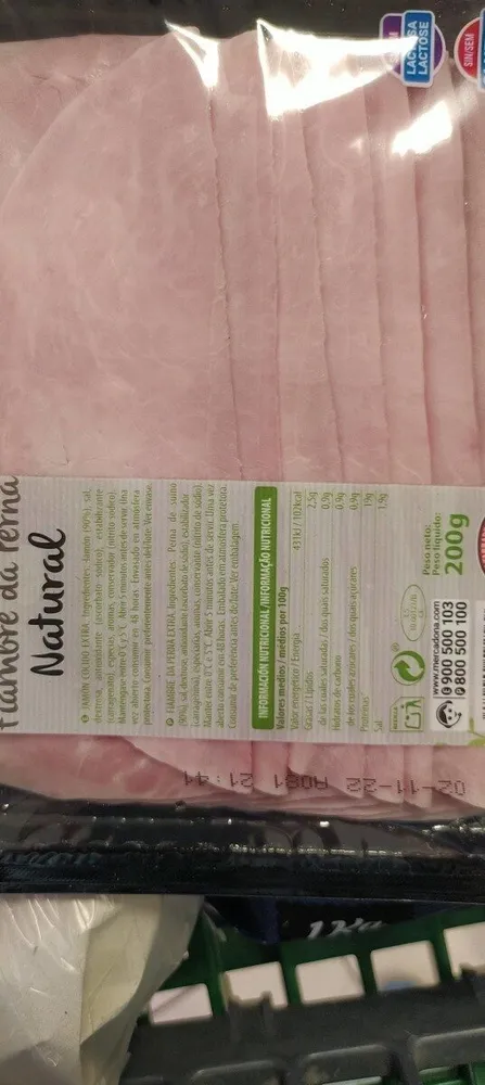 Jamón cocido natural