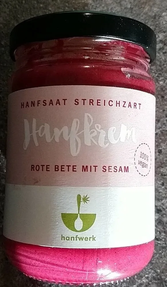Hanfkrem Rote Beete mit Sesam