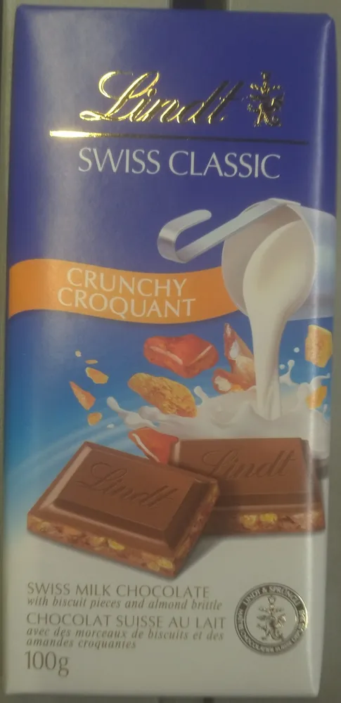 Swiss Milk Chocolate with biscuit pieces and almond brittle