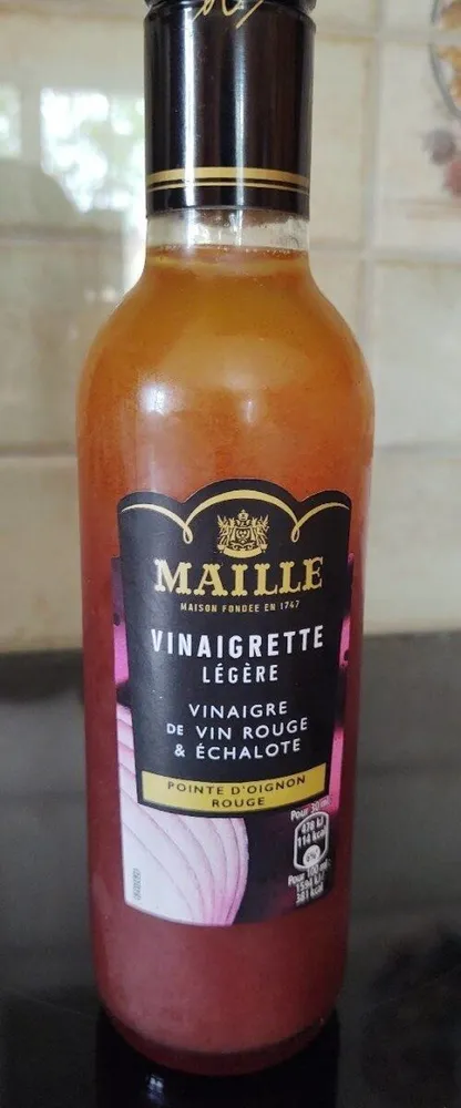 Vinaigrette légère : vinaigre de vin rouge et echalotte