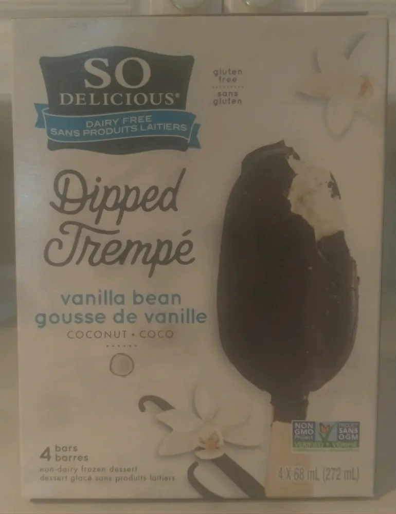 Coconut Milk Non-Dairy Frozen Dessert Dipped Vanilla Bars