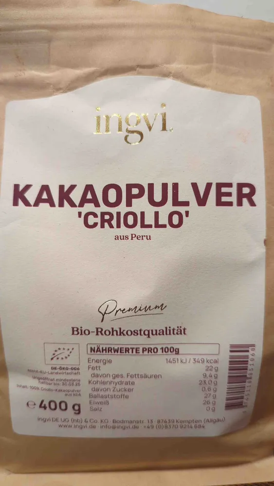 ingvi Kakaopulver "Criollo"