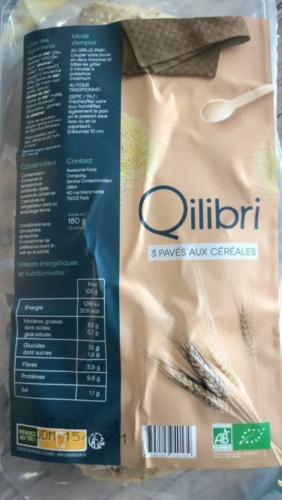 3 Pavés aux cereales