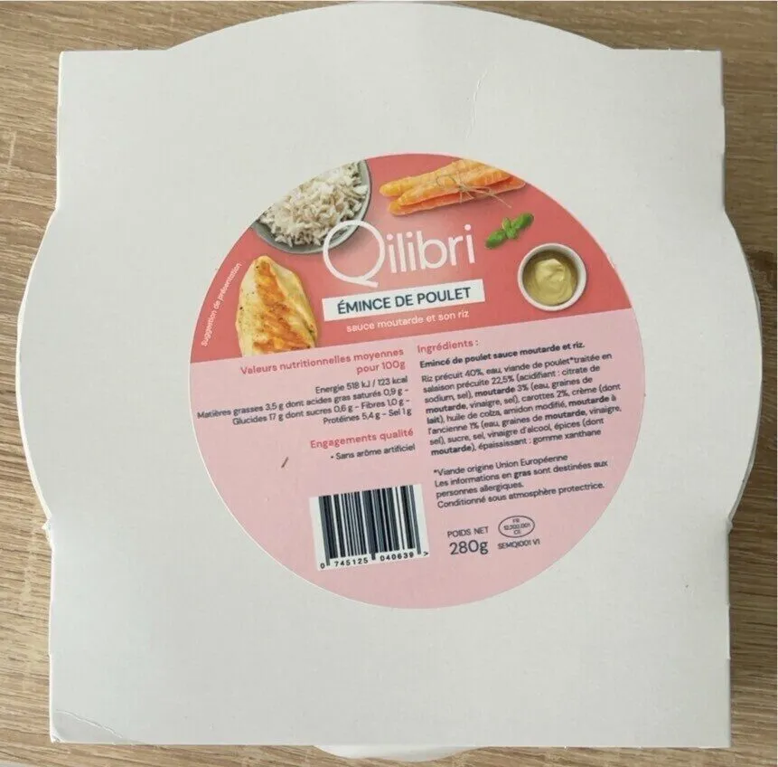 Emincé de poulet sauce moutarde et riz