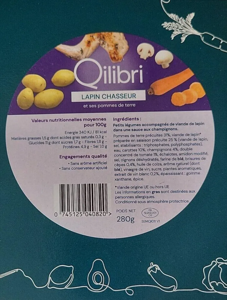 Lapin chasseur et ses pommes de terre