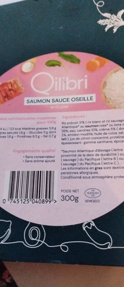 Saumon sauce oseille et riz pilaf