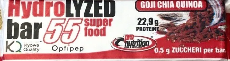 Hydrolyzed bar 55 super food goji quinoa