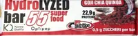 Hydrolyzed bar 55 super food goji quinoa
