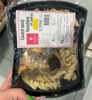 Canard sauce forestière et pates