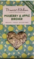 Mulberry and apple bircher