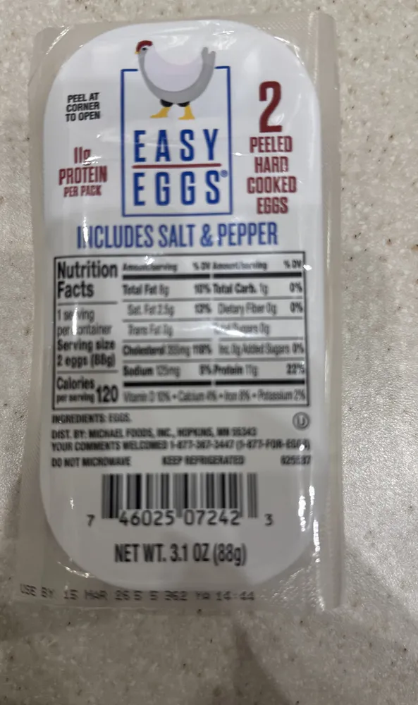 2 Peeled Hard Cooked Eggs