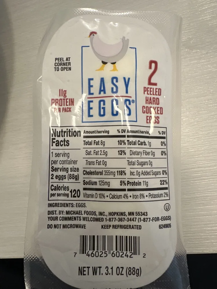 2 Peeled Hard Cooked Eggs
