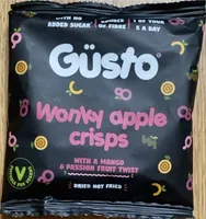 Wonky apple crisps with a mango and passion fruit twist