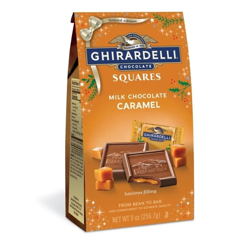 Limited edition milk chocolate caramel squares
