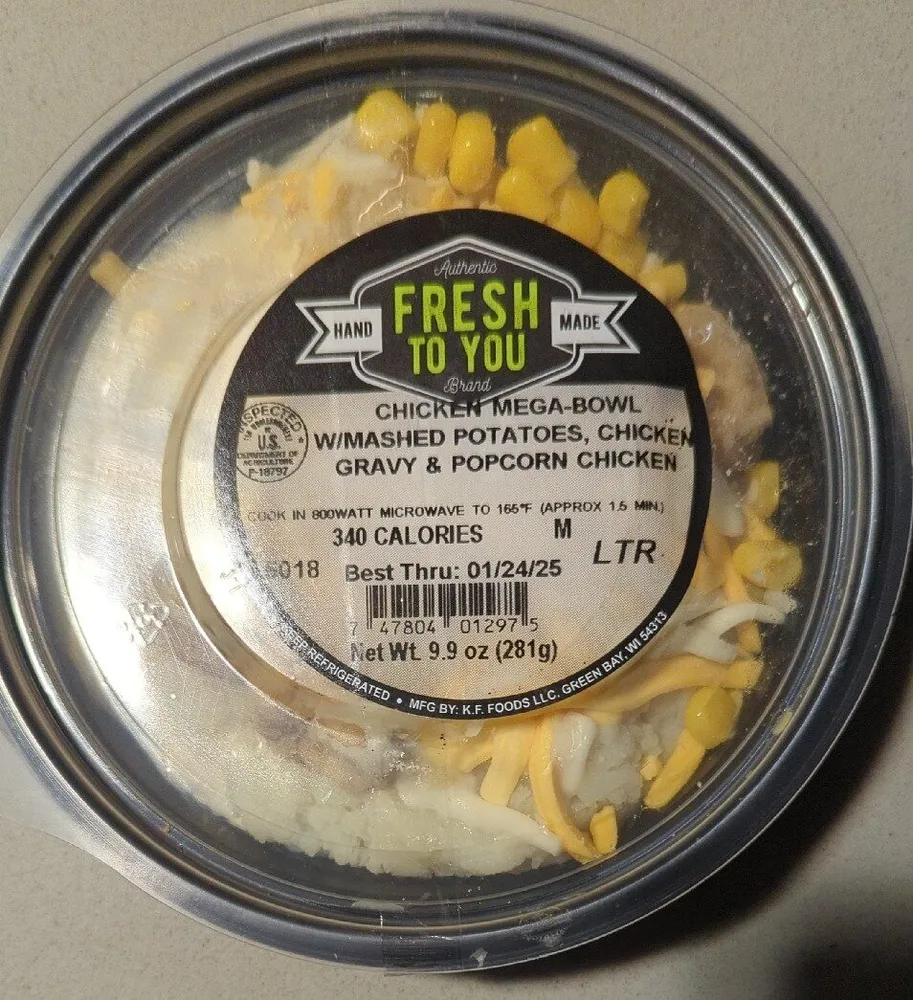 Chicken Mega-Bowl Wmashed Potatoes, Chicken Gravy & Popcorn Chicken