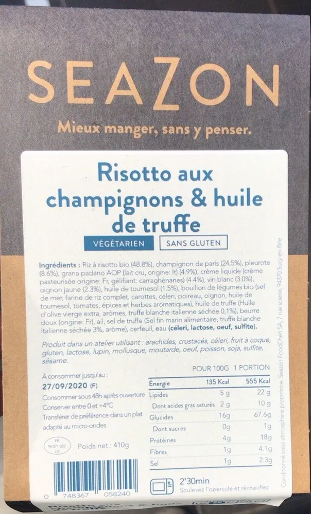 Risotto aux champignons & huile de truffe