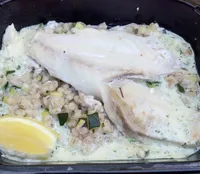 Dorade, risotto d’orge bio à la courgette