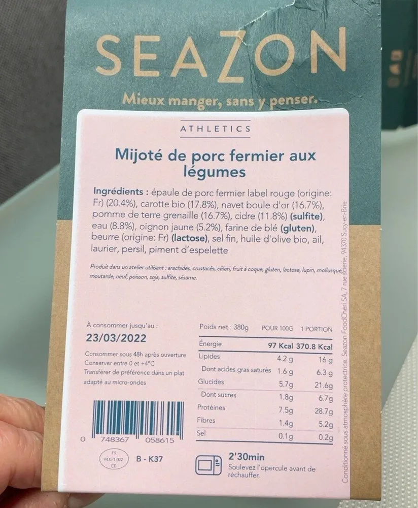 Mijoté de porc fermier aux légumes