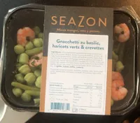 Gnocchetti au basilic, haricot verts & crevettes