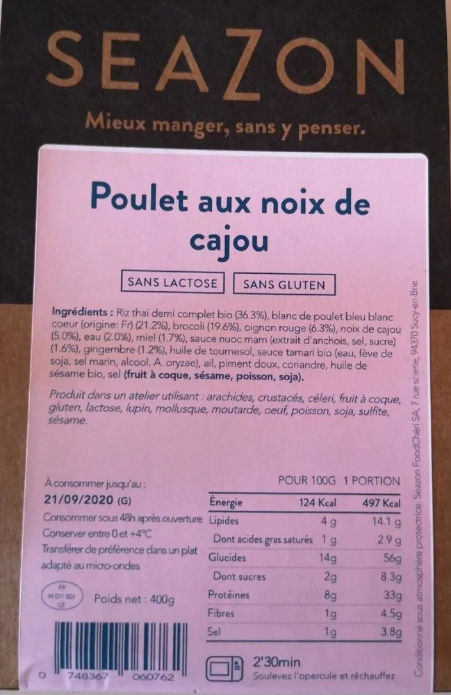 Poulet aux noix de cajou