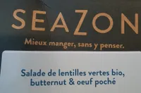 Salade lentilles vertes, butternut et oeuf poché