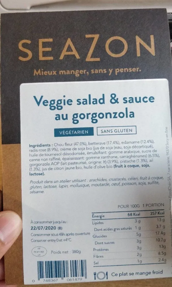 Veggie salad & sauce au gorgonzola
