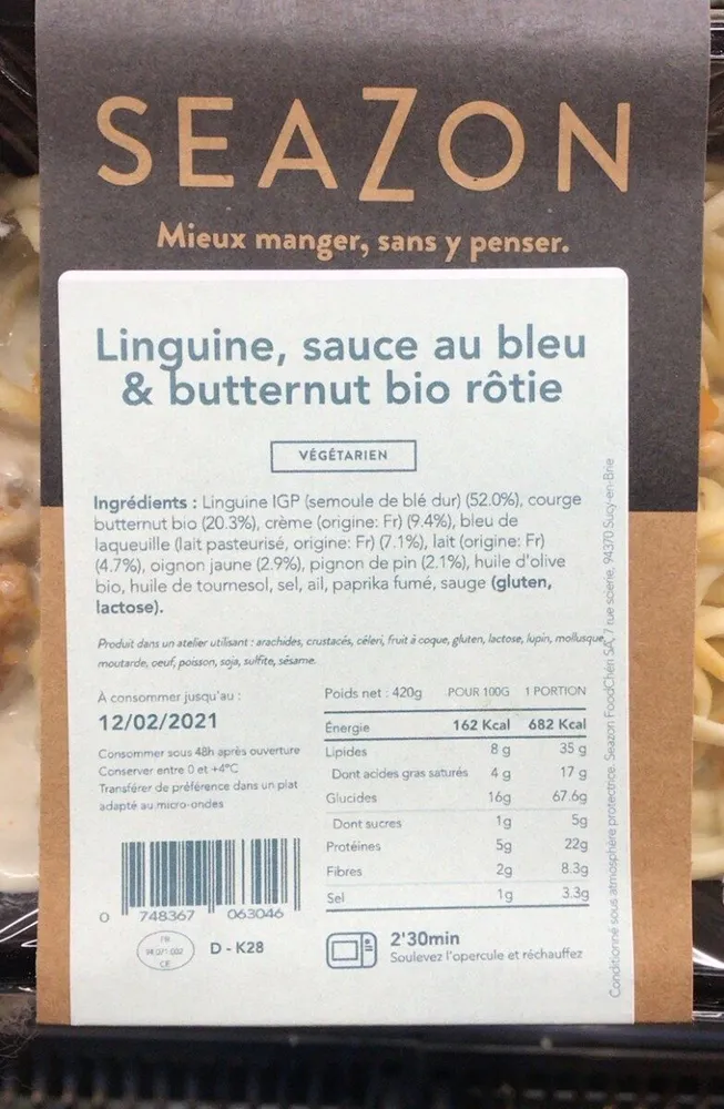 Linguini sauce bleu