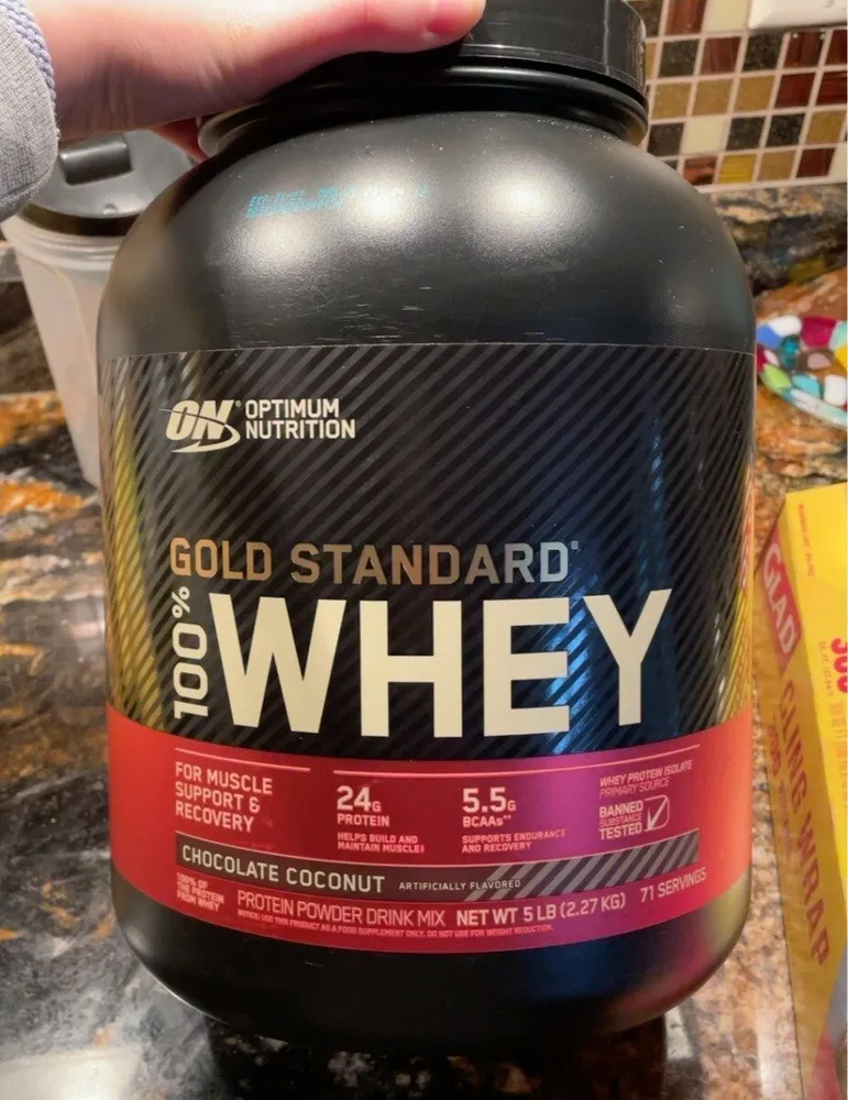 Gold Standard 100% whey protien powder chocolate coconut